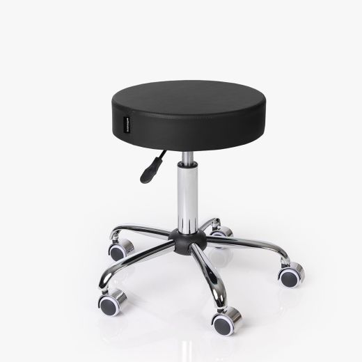 Banco Giratório com Rodas Cromado para Estética - Ize Flow