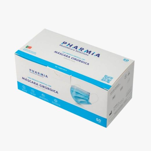 Máscaras Cirúrgicas Tipo IIR – >98% – 50 unidades
