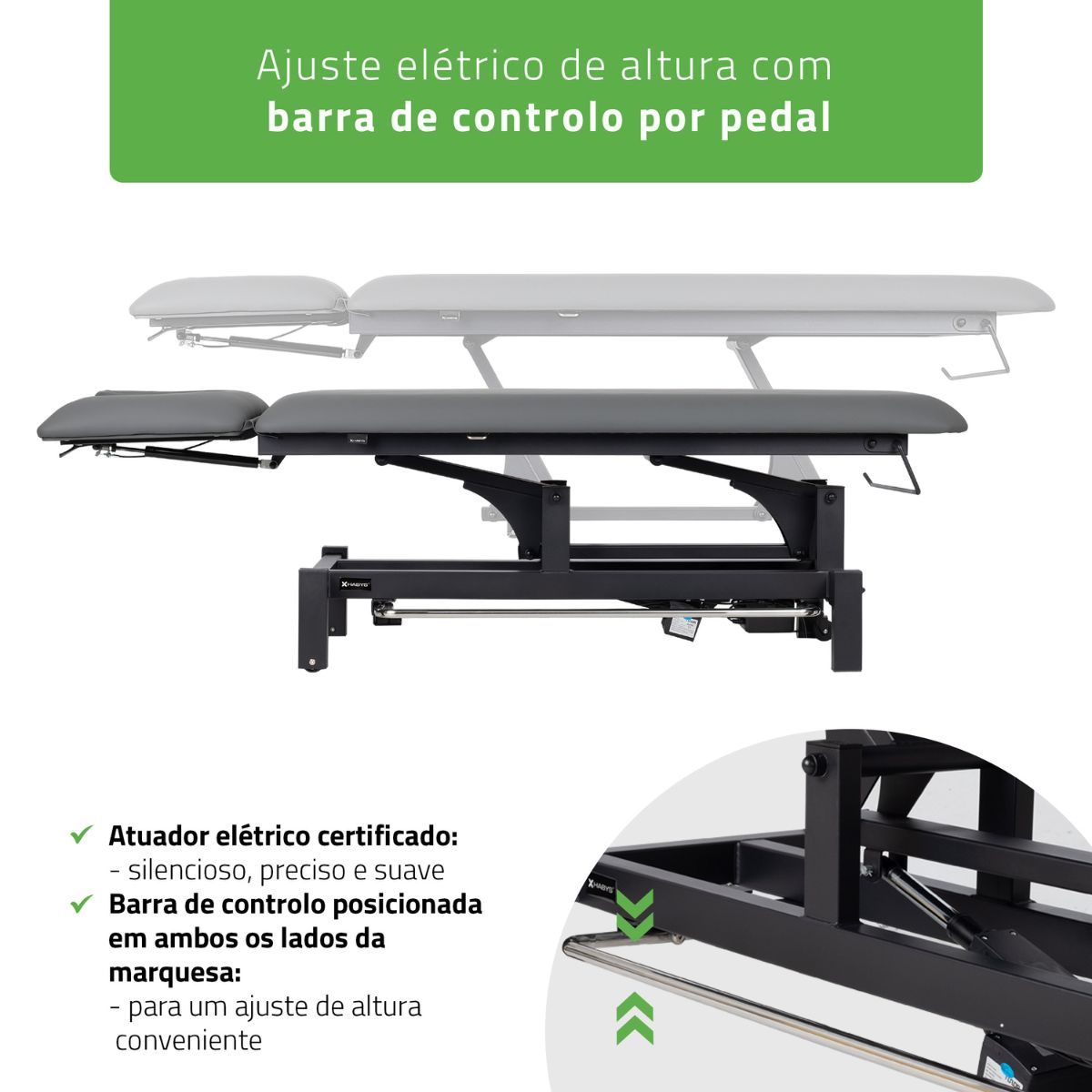 Marquesa Elétrica Fortis 2 ERGO – Barra de Elevação Periférica, Almofada ERGO, Cinzento