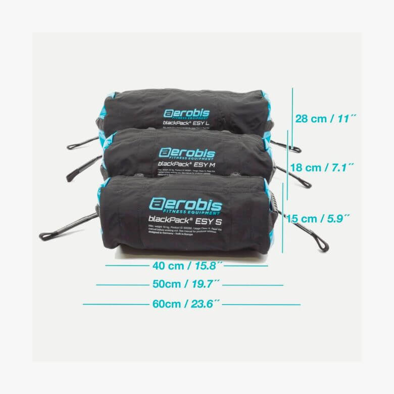 Saco para treino Aerobis BlackPack ESY Tamanho S Set AQUA